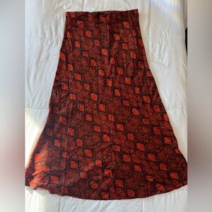 Fashion Nova Red and Black Maxi Skirt